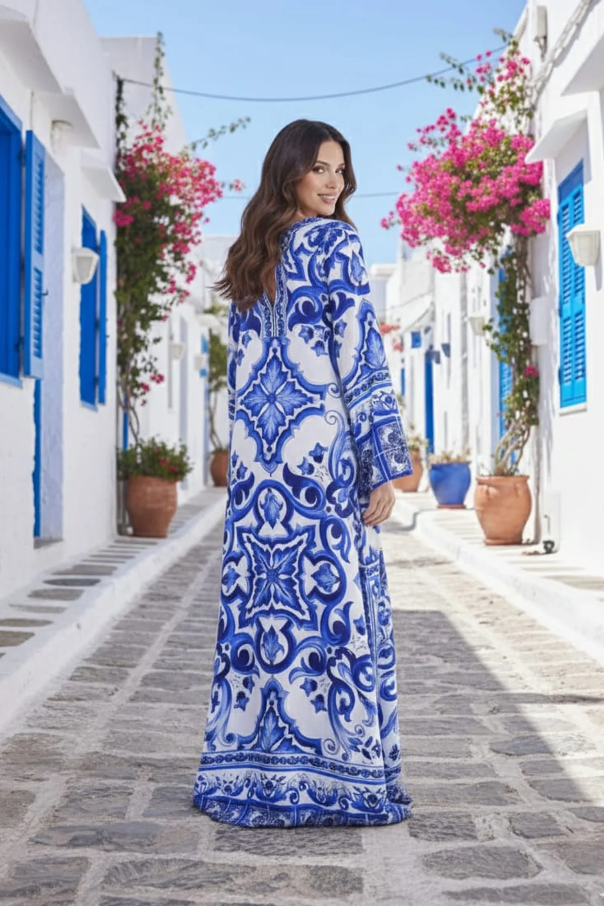 Printed Kaftan Dress - Image 3