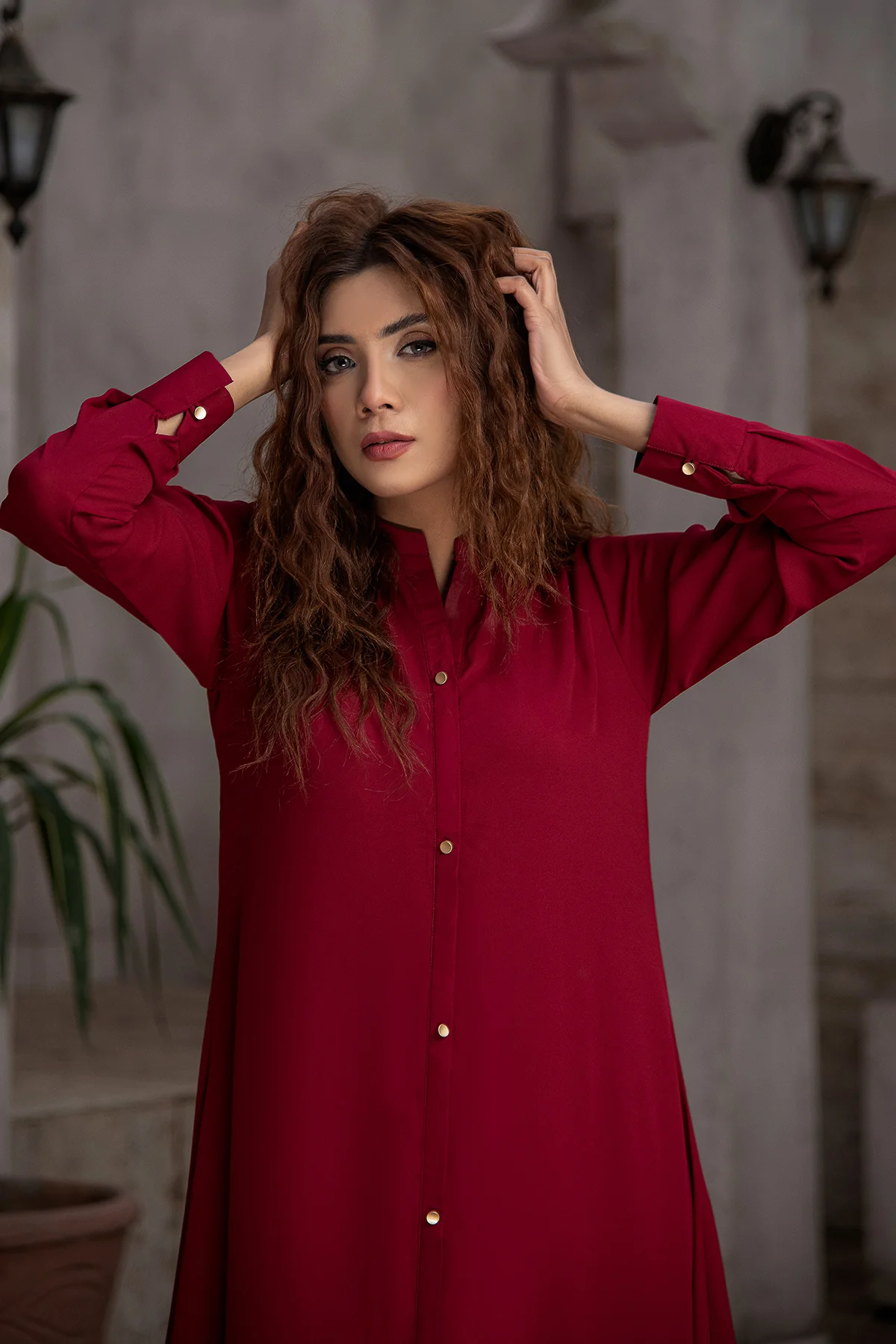 Maroon Stylish Dress - Image 6