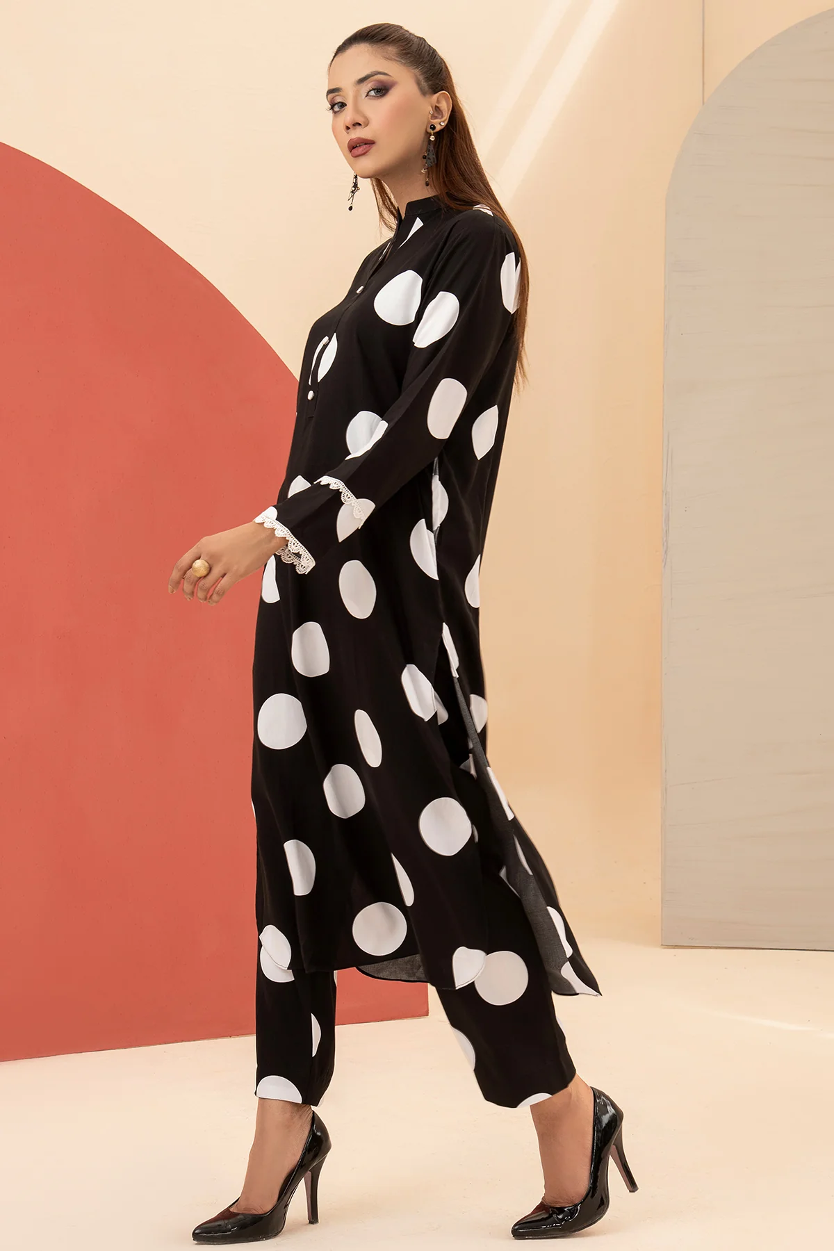 Polka Dots Classic Dress - Image 3