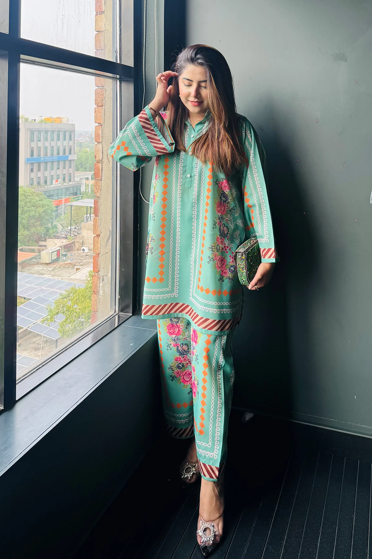 Printed Crepe Co-ord Set - Image 3