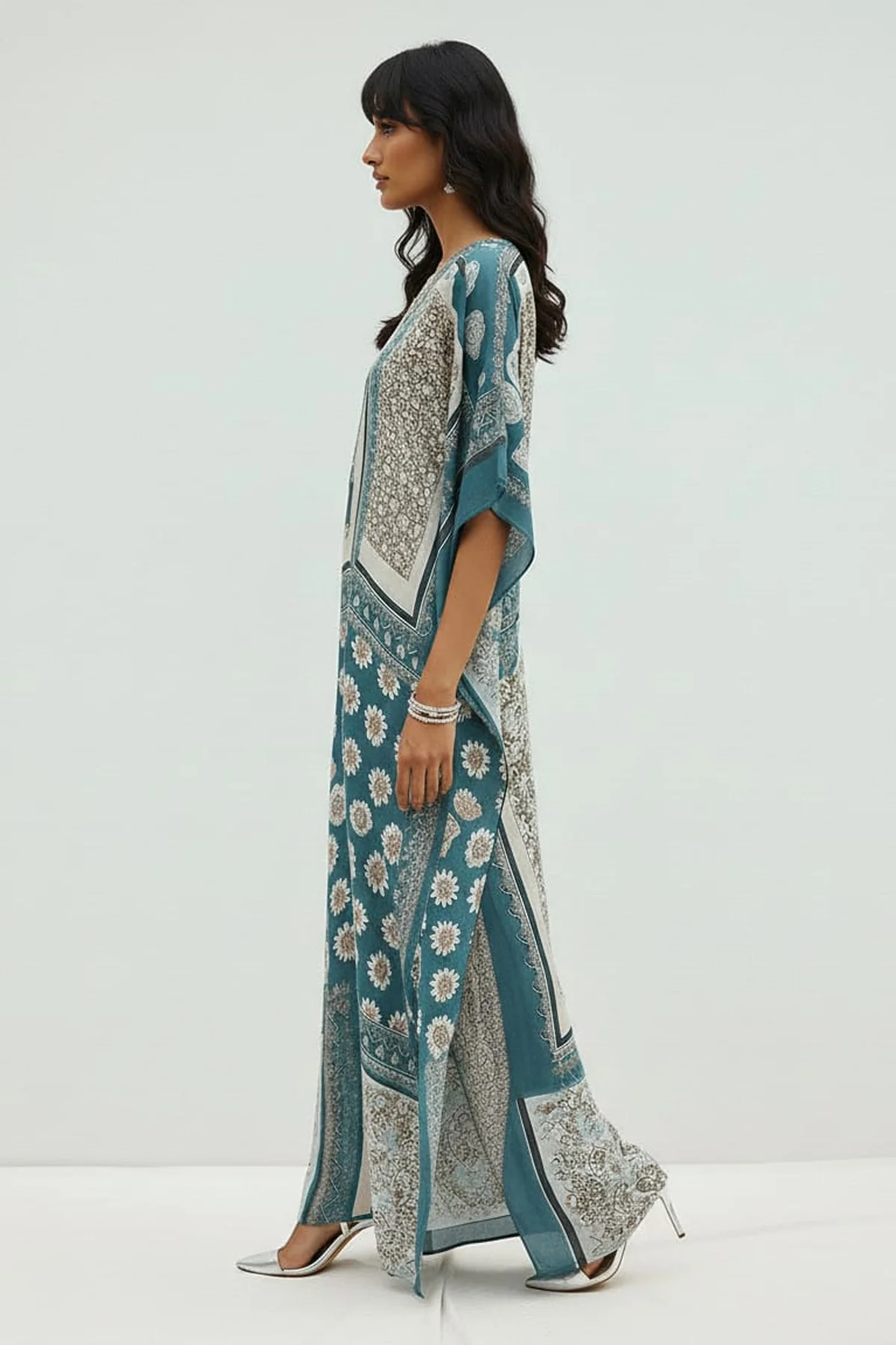 Printed Kaftan Dress - Image 4