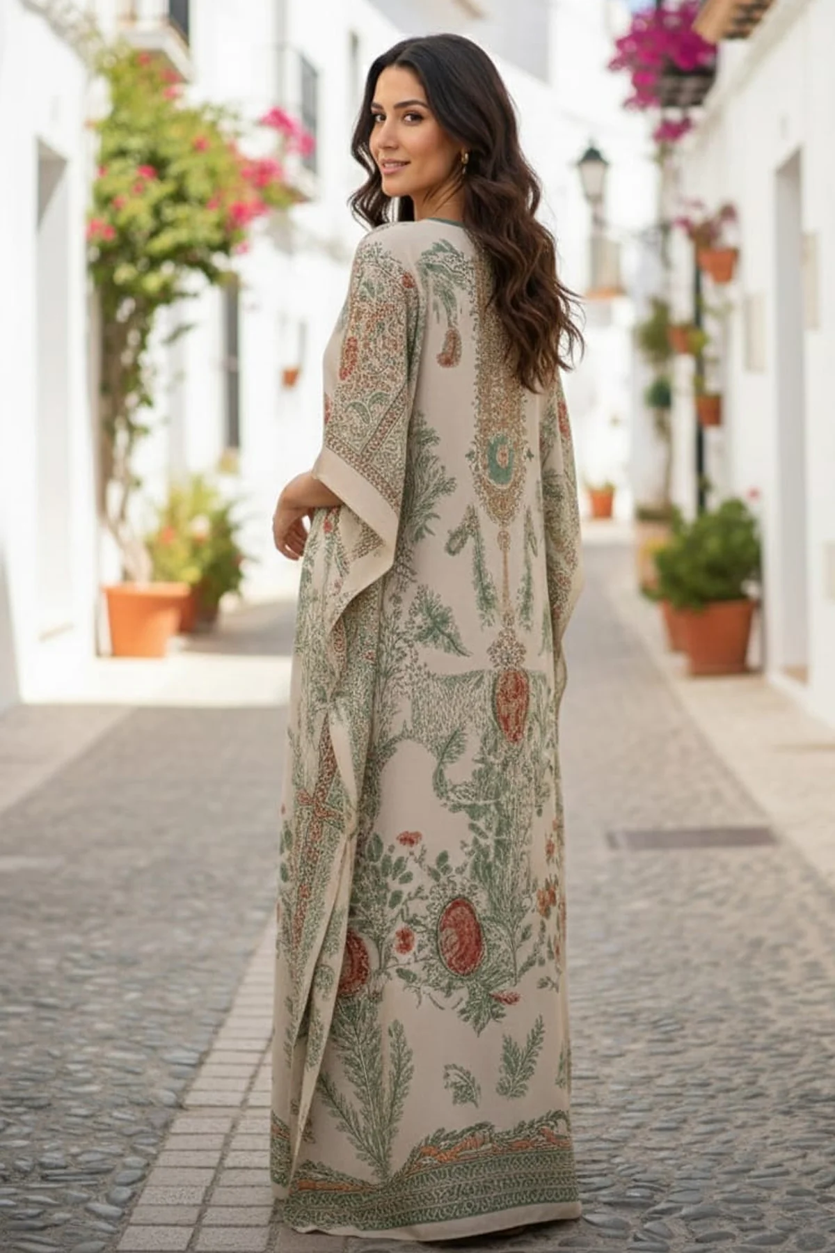 Printed Kaftan Dress - Image 4