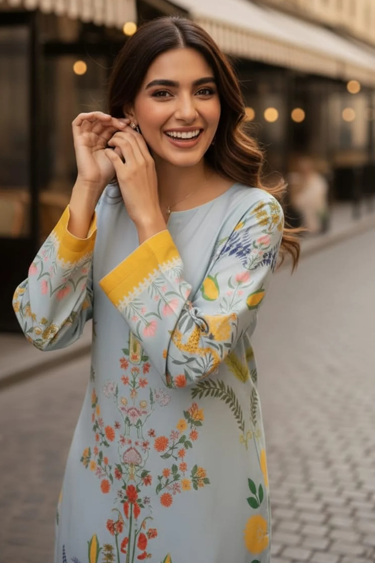 Printed Kaftan Dress - Image 3