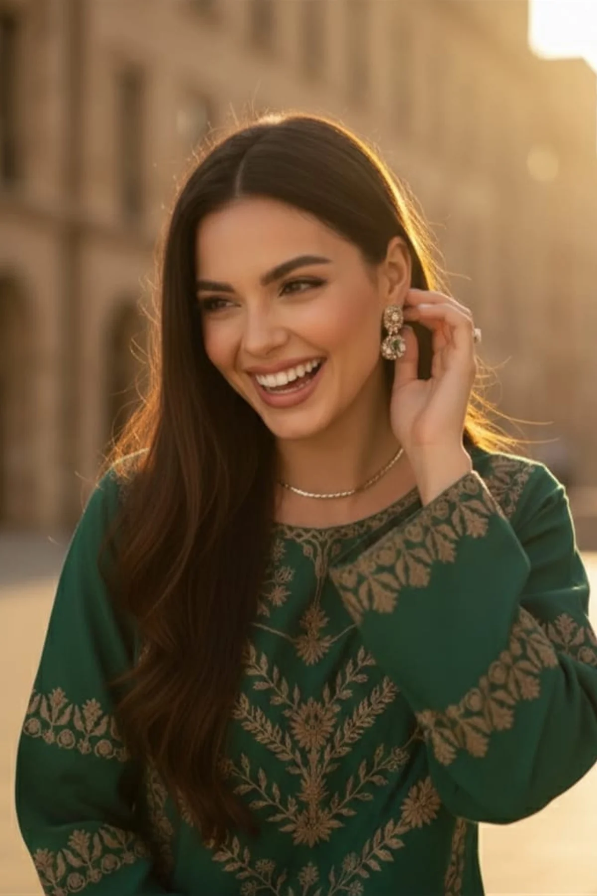 Printed Kaftan Dress - Image 3