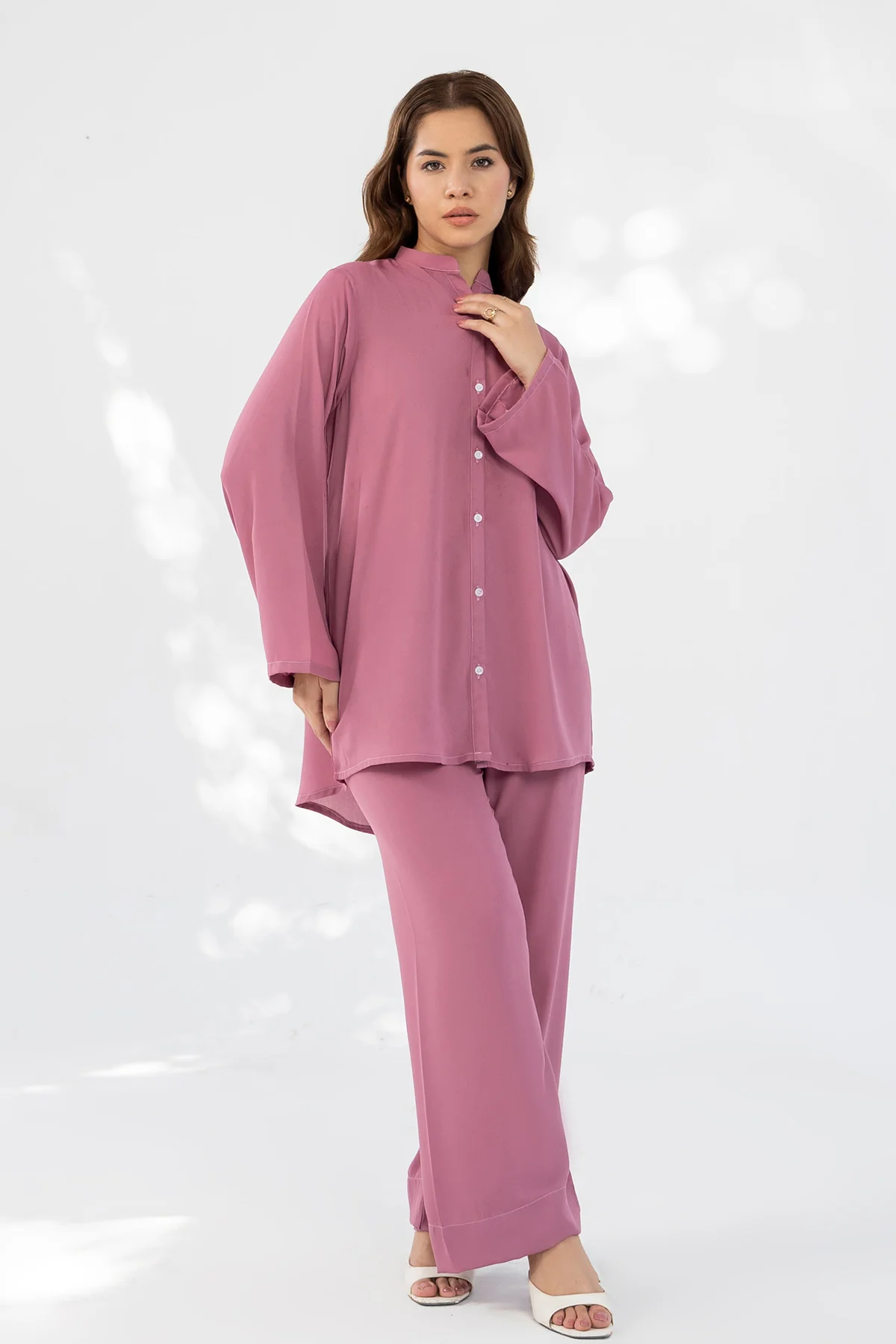 Rose Pink Crepe Co-ord Set - Image 3