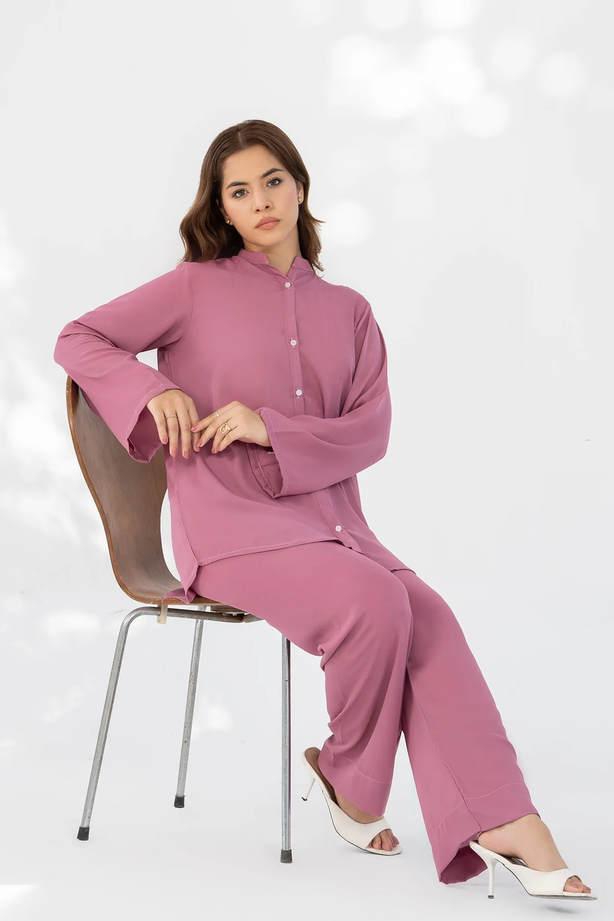 Rose Pink Crepe Co-ord Set - Image 6