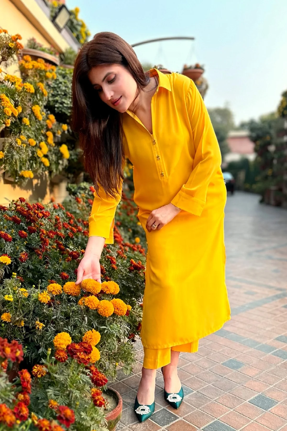 Yellow Mustard Collar Dress - Image 4